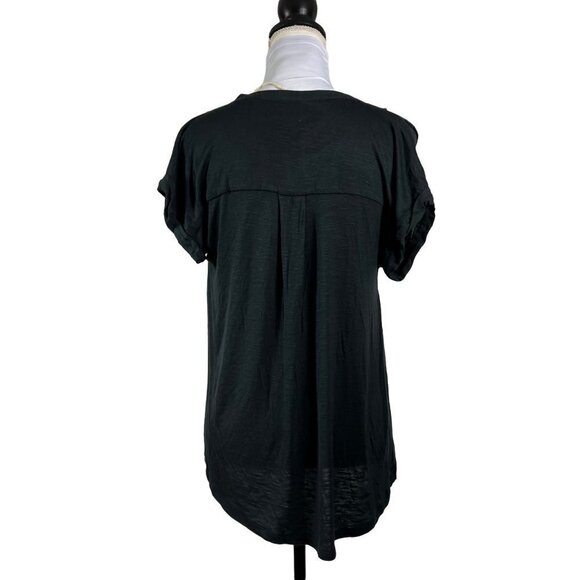 nwt Universal Thread Black Top Button Front Tie Front Short Sleeve size Small - Picture 2 of 11